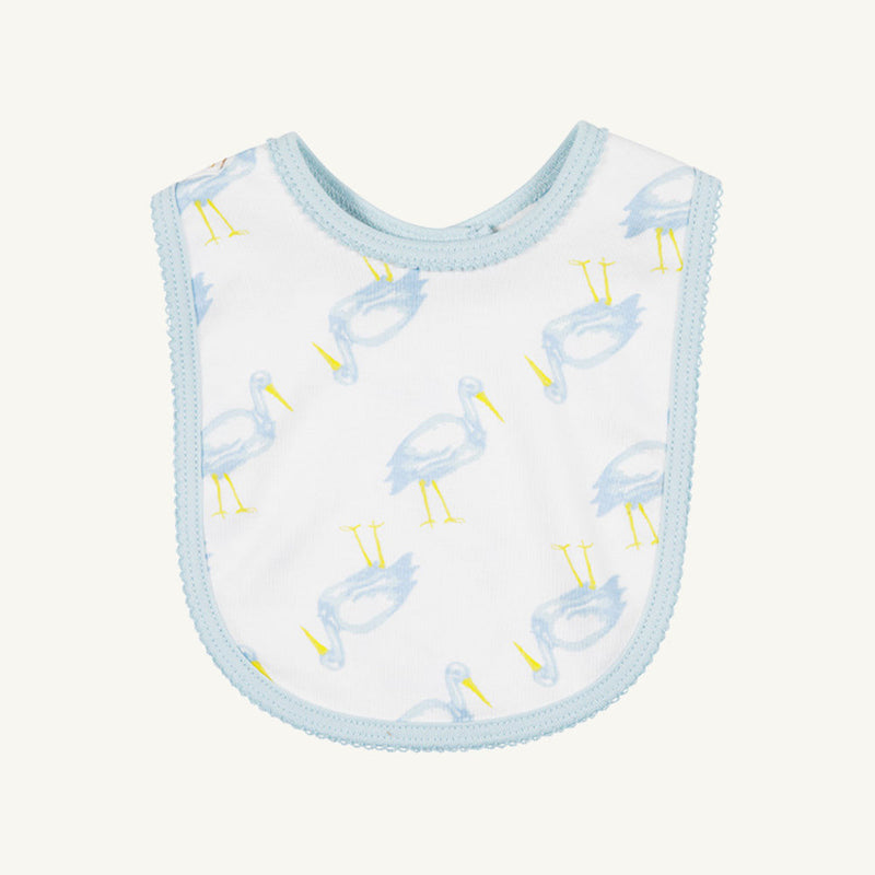 Burp Me Bib - Sir Proper Stork with Buckhead Blue