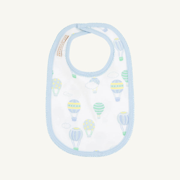 Burp Me Bib - Up Up and Away (Blue) with Buckhead Blue