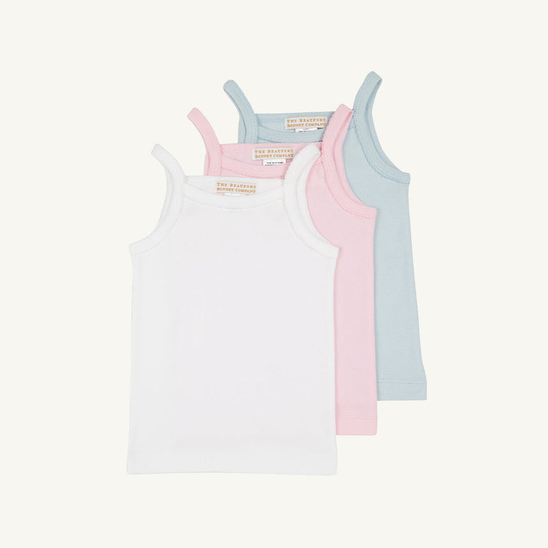 Caroline Camisole Set - Palm Beach Pink, Worth Avenue White, & Buckhead Blue