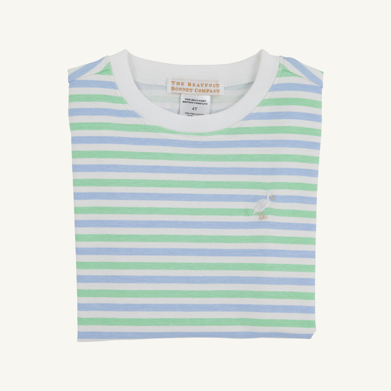 Carter Crewneck - Kennedy Cruise Stripe with Multicolor Stork