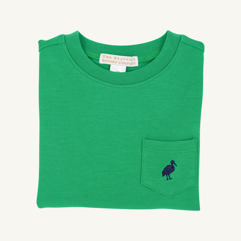 Carter Crewneck - Kiawah Kelly Green with Nantucket Navy Stork