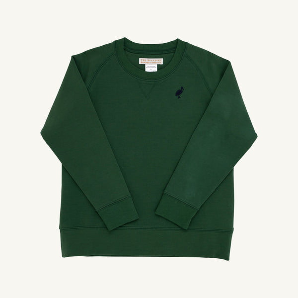 Cassidy Comfy Crewneck - Grier Green with Nantucket Navy Stork