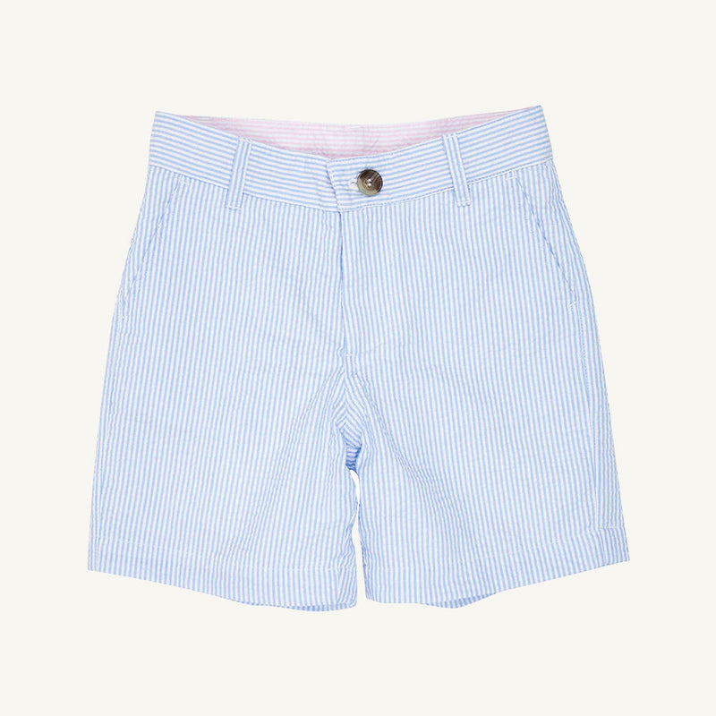 Charlie's Chinos - Breakers Blue Seersucker with Breakers Blue Stork