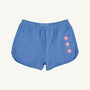 Cheryl Shorts - Barbados Blue with Flower Applique