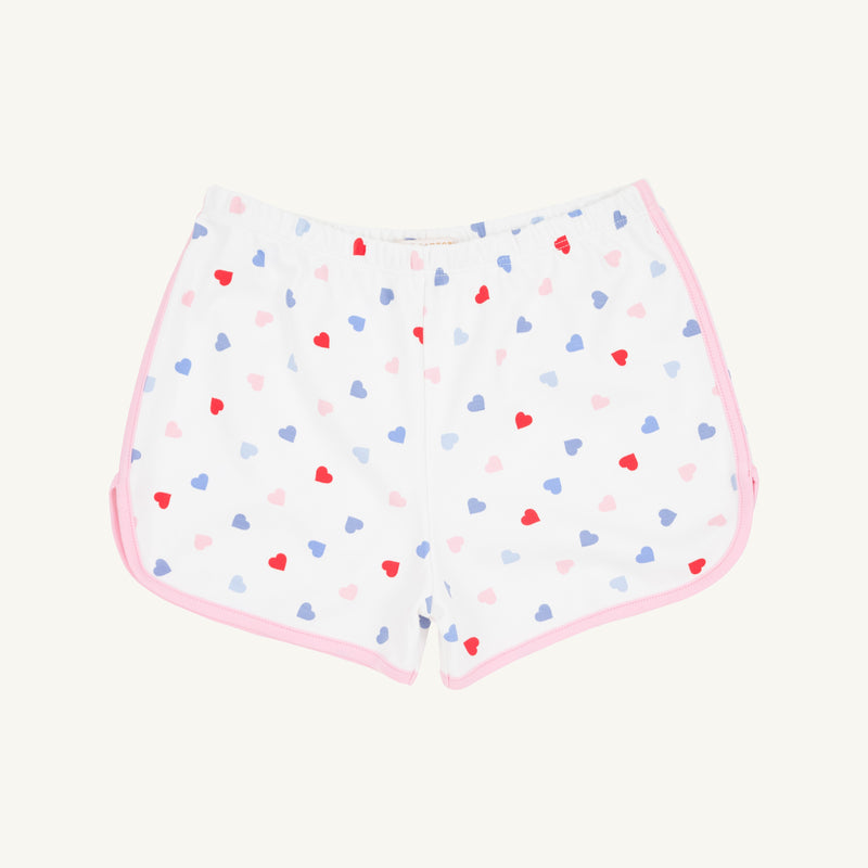 Cheryl Shorts - Happy Hearts with Pier Party Pink