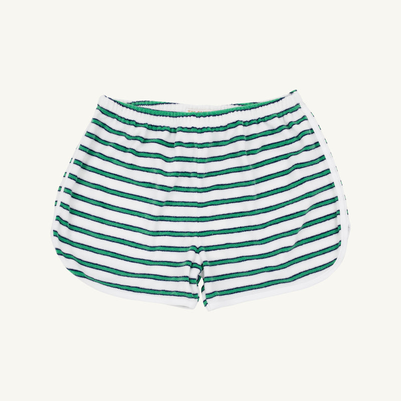 Cheryl Shorts (Terrycloth) - Worth Avenue White, Nantucket Navy, and Kiawah Kelly Green Stripe