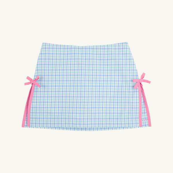 Clay's Club Skort - Sunrise Blvd. Blue & Turks Teal Chandler Check with Hamptons Hot Pink