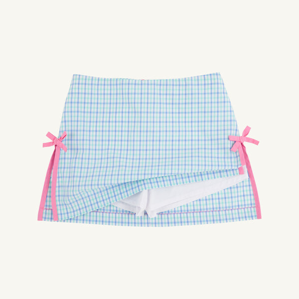 Clay's Club Skort - Sunrise Blvd. Blue & Turks Teal Chandler Check with Hamptons Hot Pink