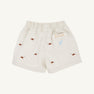 Critter Sheffield Shorts - Saratoga Stone & Dog Embroidery with Buckhead Blue Stork