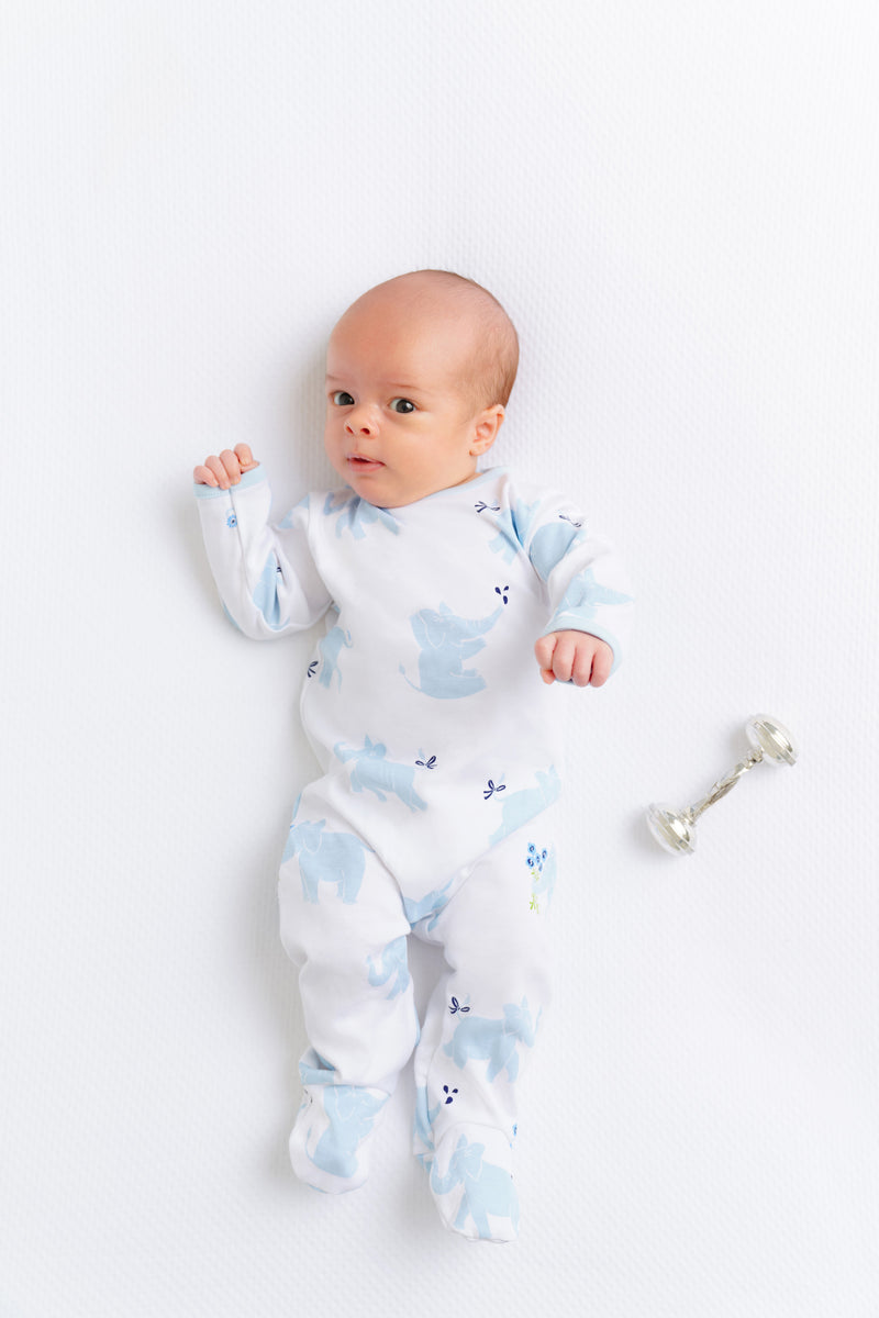 Rock Me Romper - Precious Peanuts (Blue) with Buckhead Blue