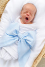 Bow Swaddle ® - Breakers Blue Seersucker