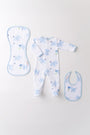 Rock Me Romper - Precious Peanuts (Blue) with Buckhead Blue