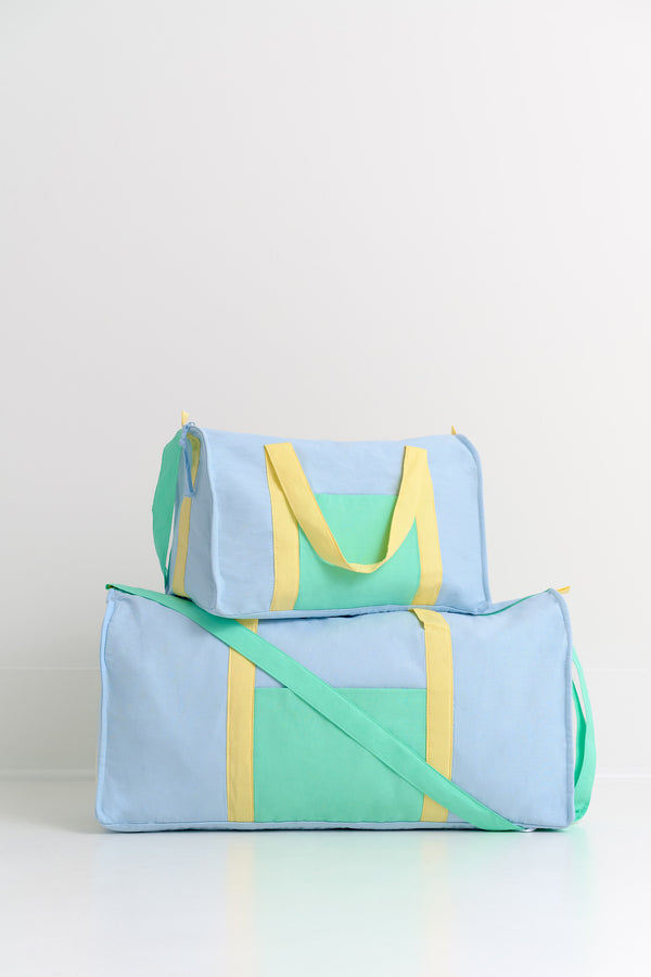 Logan's Long Weekend Bag - Buckhead Blue, Sea Island Seafoam, and Lake Worth Yellow