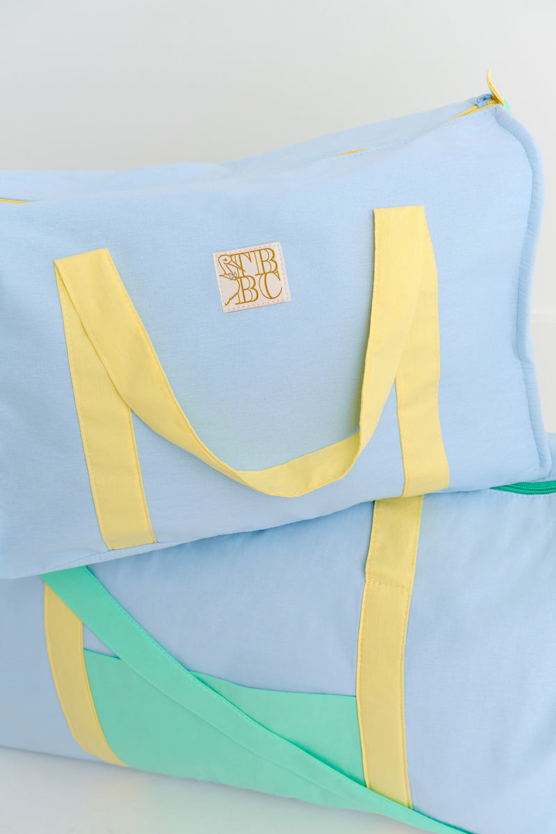 Logan's Long Weekend Bag - Buckhead Blue, Sea Island Seafoam, and Lake Worth Yellow