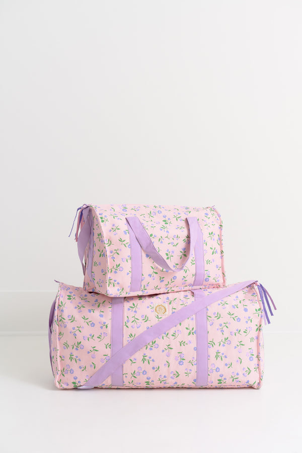 Stewart Sleepover Tote - Tuxedo Park Tulips with Lauderdale Lavender