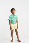 Prim & Proper Polo & Onesie - Kiawah Kelly Green Stripe with Bellport Butter Yellow Stork