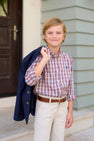 Prep School Pants - Keeneland Khaki with Nantucket Navy Stork