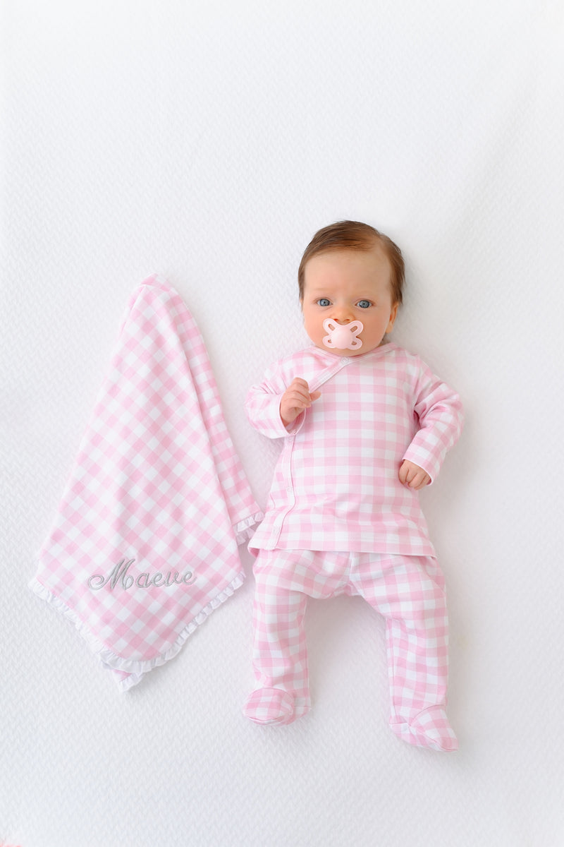 Cameron Cross-Front Set - Palm Beach Pink Gingham