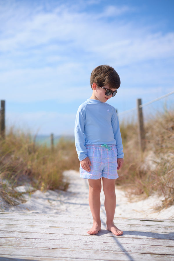 Walker's Wave Spotter Swim Shirt (UPF 35+) - Beale Street Blue with Worth Avenue White Stork