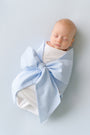 Bow Swaddle ® - Breakers Blue Seersucker