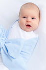 Bow Swaddle ® - Breakers Blue Seersucker