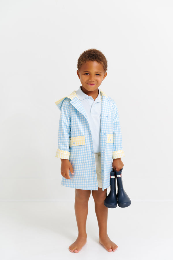 Liquid Sunshine Slicker - Buckhead Blue Gingham with Lake Worth Yellow Gingham