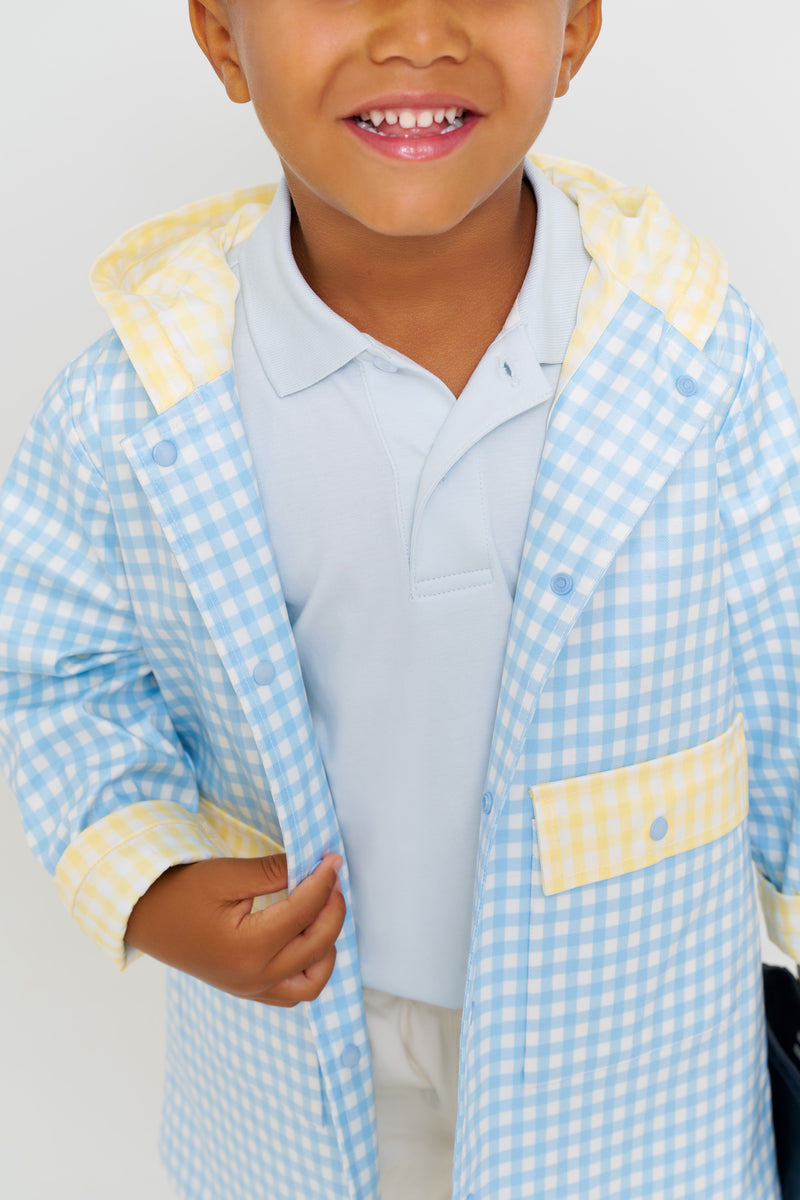 Liquid Sunshine Slicker - Buckhead Blue Gingham with Lake Worth Yellow Gingham