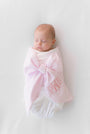 Bow Swaddle ® - Pink Savannah Seersucker