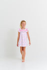 Darla Dress - French Country Floral with Hamptons Hot Pink