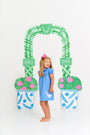 Holly Day Dress - Barbados Blue with Hamptons Hot Pink & Worth Avenue White with Duck Applique