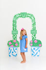 Holly Day Dress - Barbados Blue with Hamptons Hot Pink & Worth Avenue White with Duck Applique