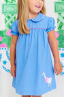 Holly Day Dress - Barbados Blue with Hamptons Hot Pink & Worth Avenue White with Duck Applique