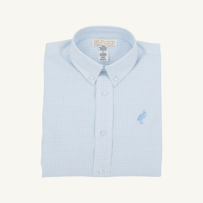 Dean's List Dress Shirt - Barrington Blue Mini Windowpane with Barrington Blue Stork