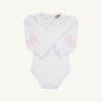 Emma's Elbow Patch Top & Onesie - Worth Avenue White with Palm Beach Pink