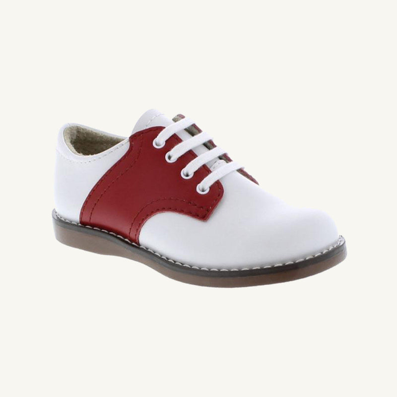 Footmates Saddle Shoe - White with Red