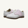 Footmates Saddle Shoe - White with Rose