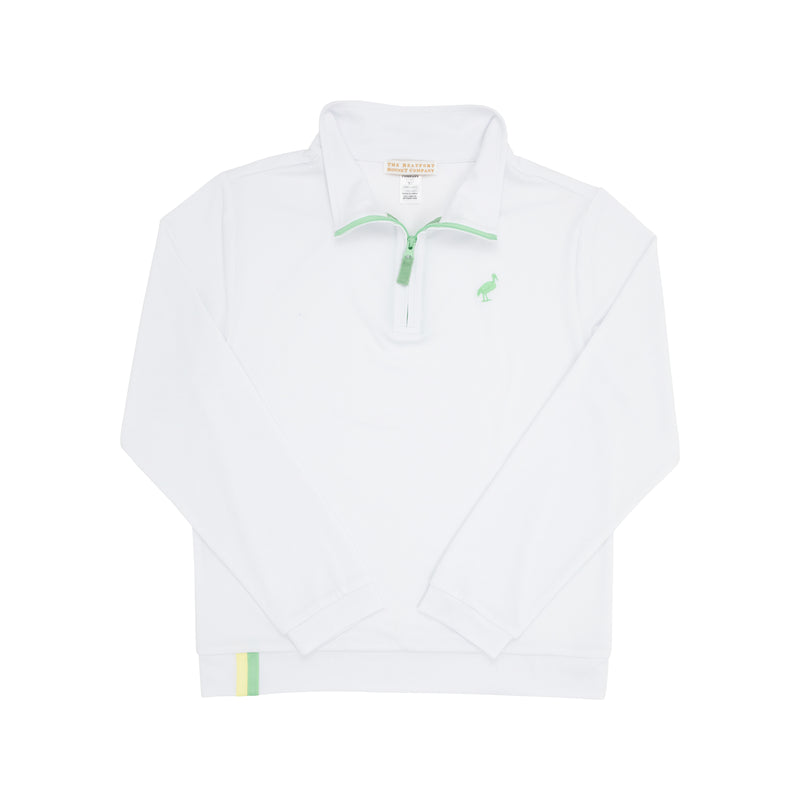 Prepletic™ Hayword Half-Zip (Unisex) - Worth Avenue White with Grace Bay Green