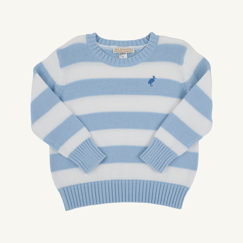 Isaac's Sweater - Beale Street Blue Stripe with Barrington Blue Stork