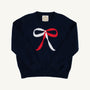 Isabelle's Intarsia Sweater - Nantucket Navy with Richmond Red & Worth Avenue White Bow Intarsia