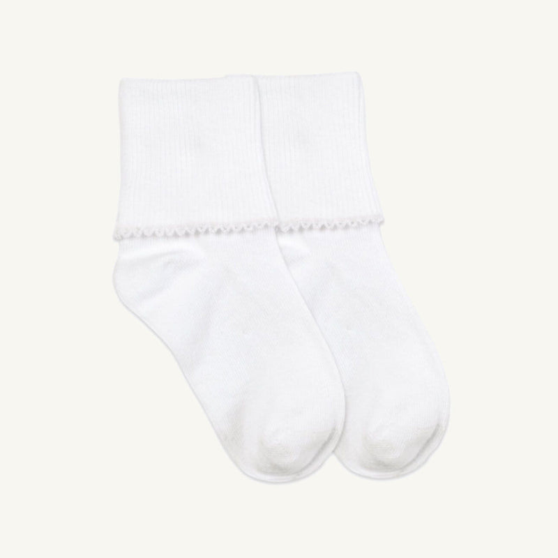 Jefferies Picot Edge Socks - White