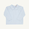 Peter Pan Collar Shirt & Onesie (Long Sleeve Woven) - Barrington Blue Mini Windowpane