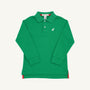 Long Sleeve Prim & Proper Polo & Onesie - Kiawah Kelly Green with Worth Avenue White Stork