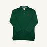 Long Sleeve Prim & Proper Polo & Onesie - Grier Green with Richmond Red Stork