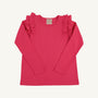 Long Sleeve Ruehling Ruffle Top - Palm Springs Punch