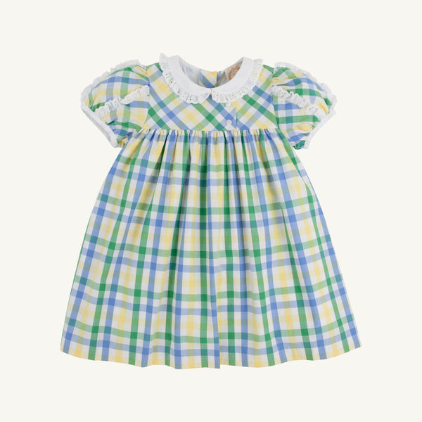 Mary Baker Day Dress - Polo Field Plaid with Worth Avenue White