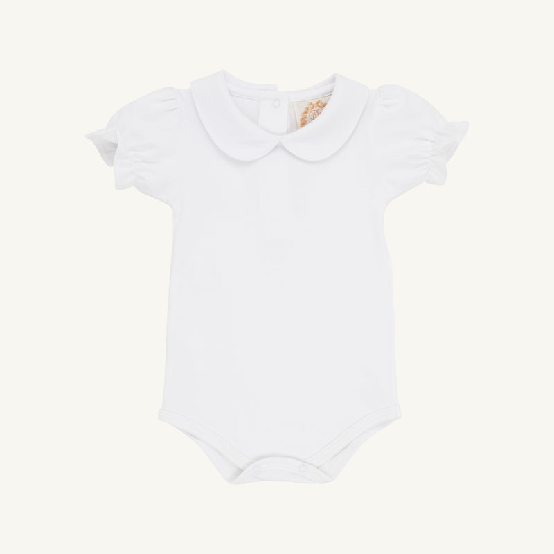 Maude's Peter Pan Collar Shirt & Onesie (Short Sleeve Pima) - Worth Avenue White