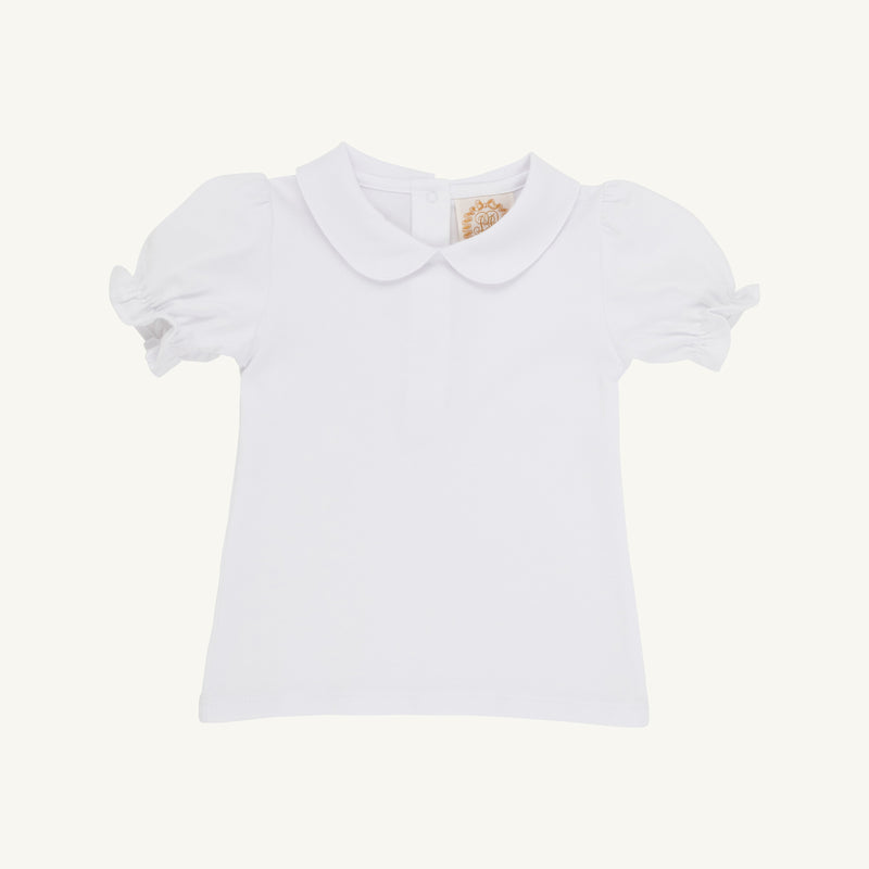 Maude's Peter Pan Collar Shirt & Onesie (Short Sleeve Pima) - Worth Avenue White