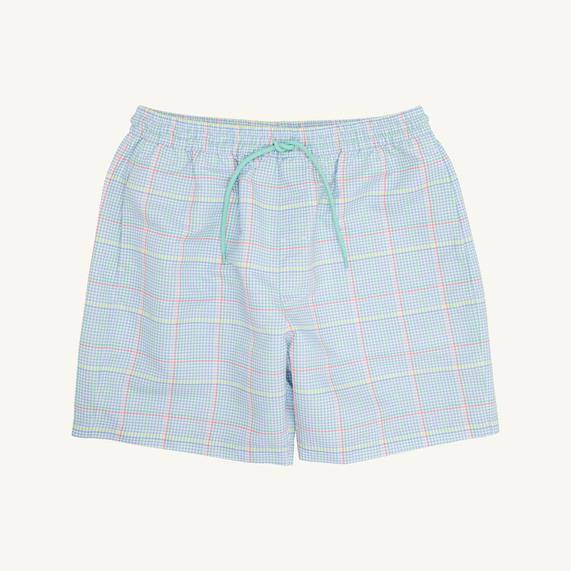 Toddy Trunks (Men) - Piccadilly Plaid with Grace Bay Green