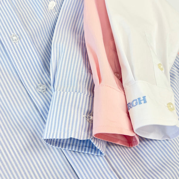 Dean's List Dress Shirt (Oxford) - Buckhead Blue Oxford Stripe with Worth Avenue White Stork