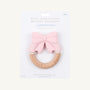 GooseWaddle x T.B.B.C. Bow Wooden & Silicone Teether - Palm Beach Pink